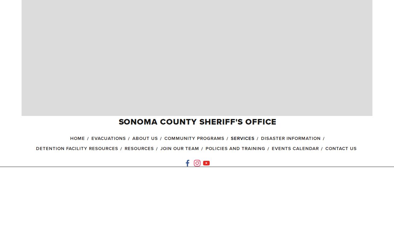 Sonoma Sheriff's warrant search page