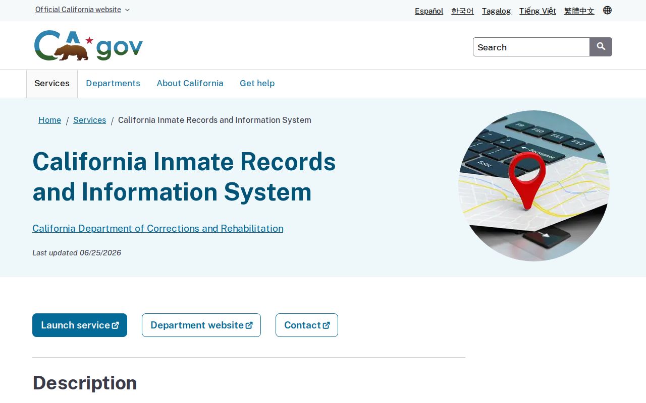 Sonoma County released inmate mugshots CDCR CIRIS service context